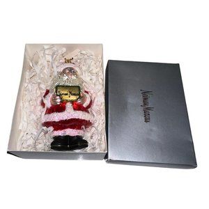 2013 Neiman Marcus Made In Poland Glass Santa Ornament 6” With Box